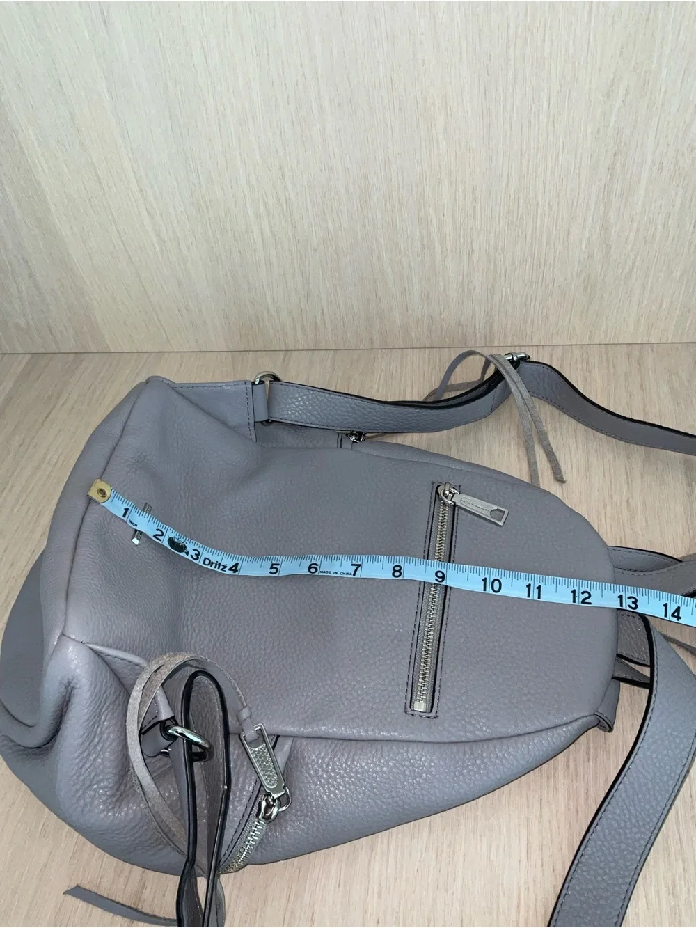 Rebecca Minkoff Gray Julian Pebbled Leather Backpack